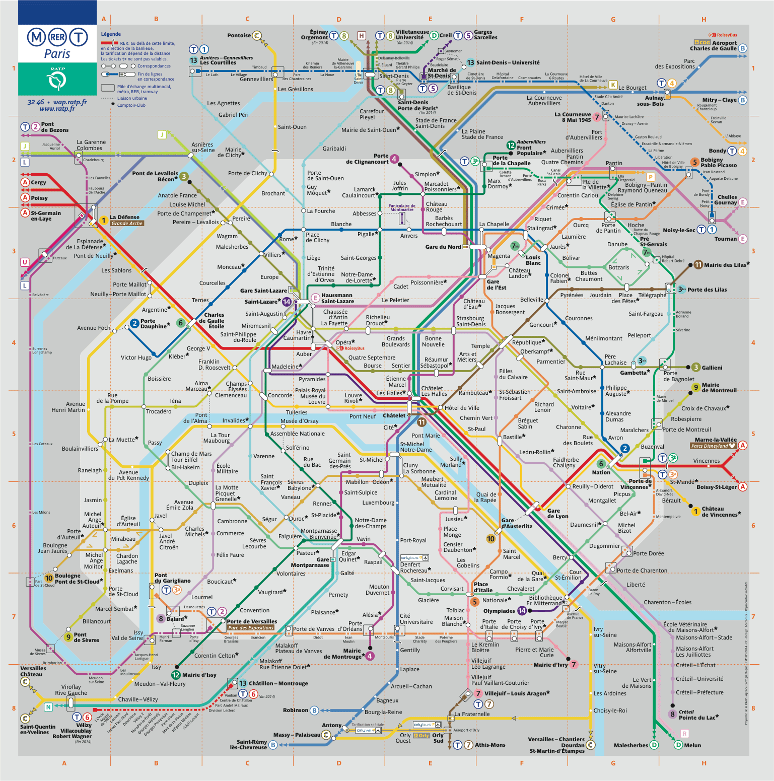 Карта метро парижа